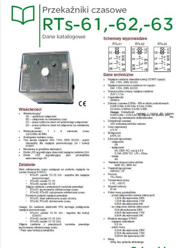 przekaźnik czasowy REFA MERA RTs-62 regulowany z podstawą