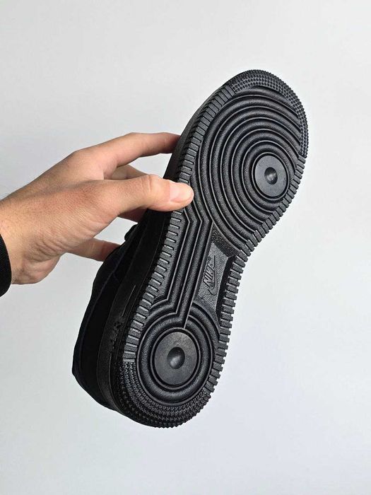 Кросівки з хутром Nike Air Force 1 Black/Orange premium зимові