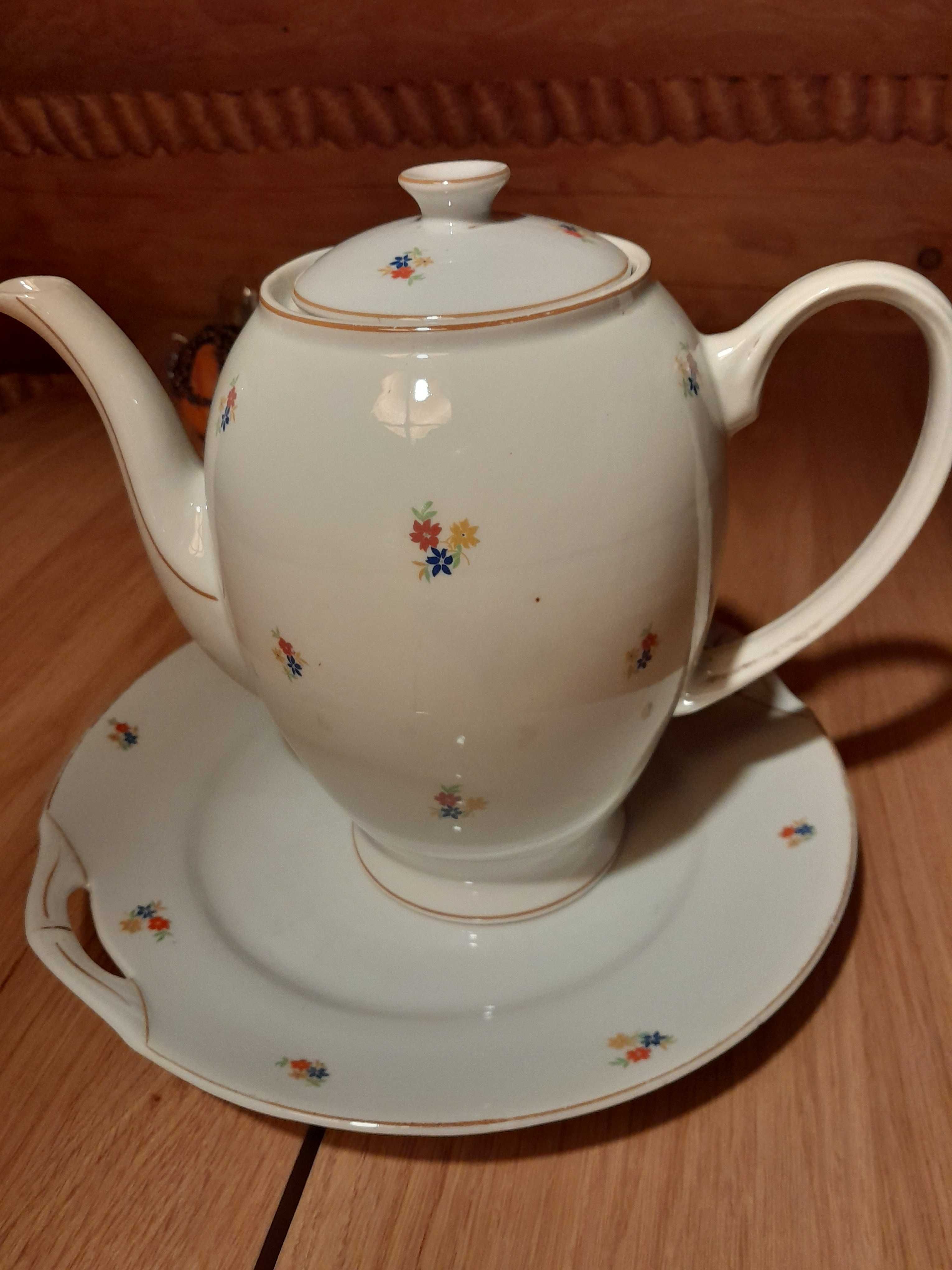 Stara porcelana Giesche Bogucice dzban talerz zabytek antyk retro