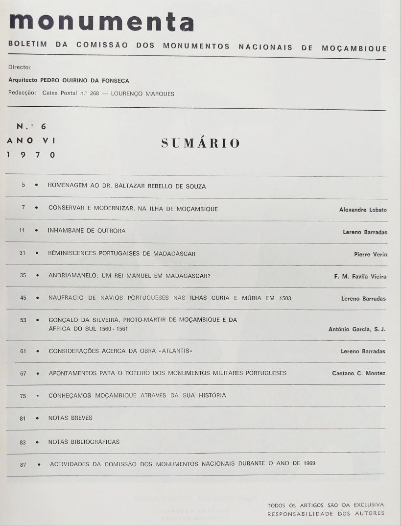 Revista MONUMENTA / Ultramar 1965 a 1971