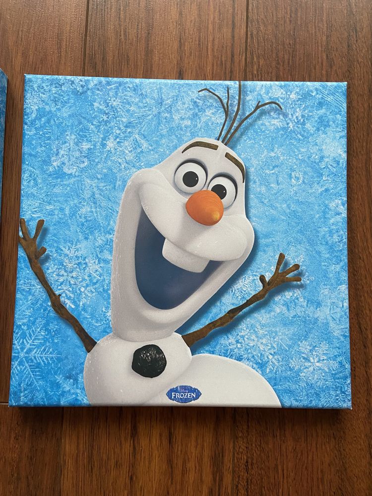 3 obrazy na ścisnę Frozen, Kraina Lodu. Elsa, Anna, Olaf
