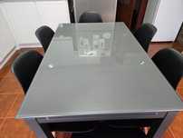 Mesa de Jantar Extensível com 6 Cadeiras