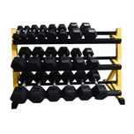 Zestaw hantli HEX 2,5-25kg co 2,5kg stojak
