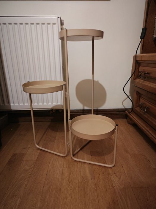 Kwietnik, Stojak na kwiaty FRAGARIA Metal 42 cm Beżowy