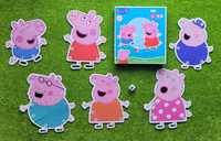 Gra puzzle konturowe z cyframi Świnka Peppa Pig