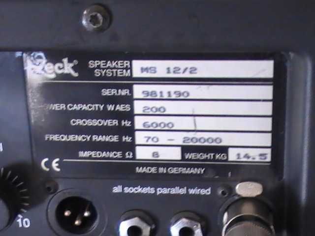 ZECK-kolumna pasywna-  MS 12/2  - 200W/AES ( odsłuch)