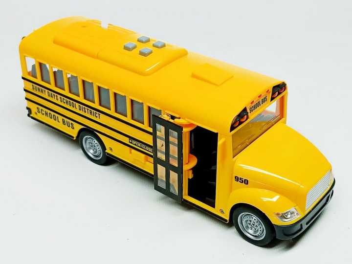 Іграшковий шкільний автобус з дверима, що відчиняються,  рухомі деталі