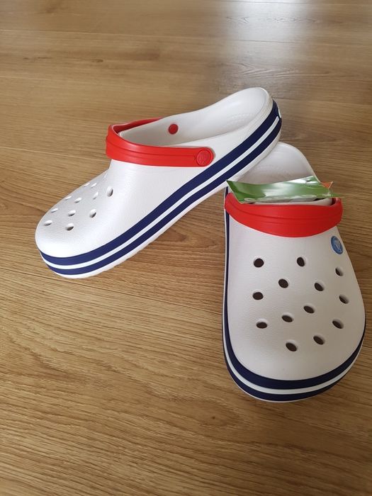 NOWE gumowe klapki CROCS białe 40/41 wkładka 26cm