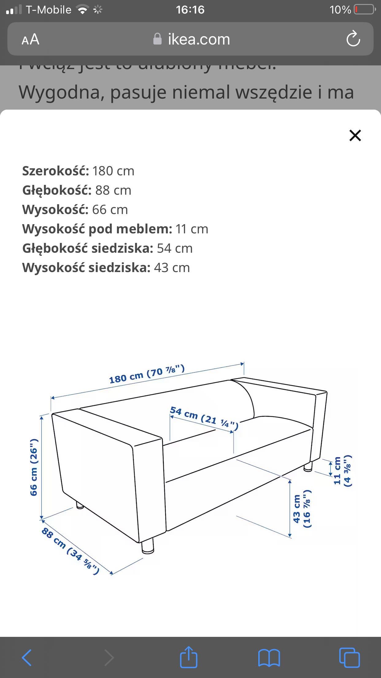 Sofa 3 osobowa z ikei