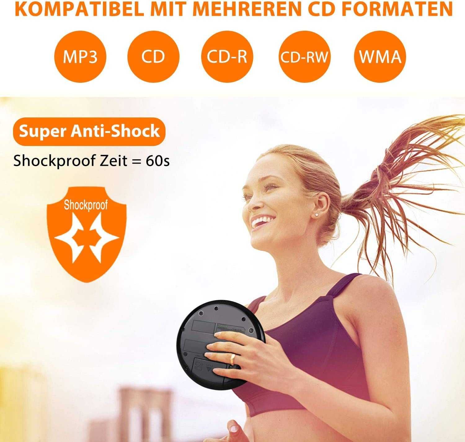 Naviskauto przenośny odtwarzacz CD, z głośnikami