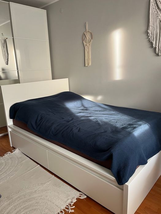 łóżko białe MALM 120x200