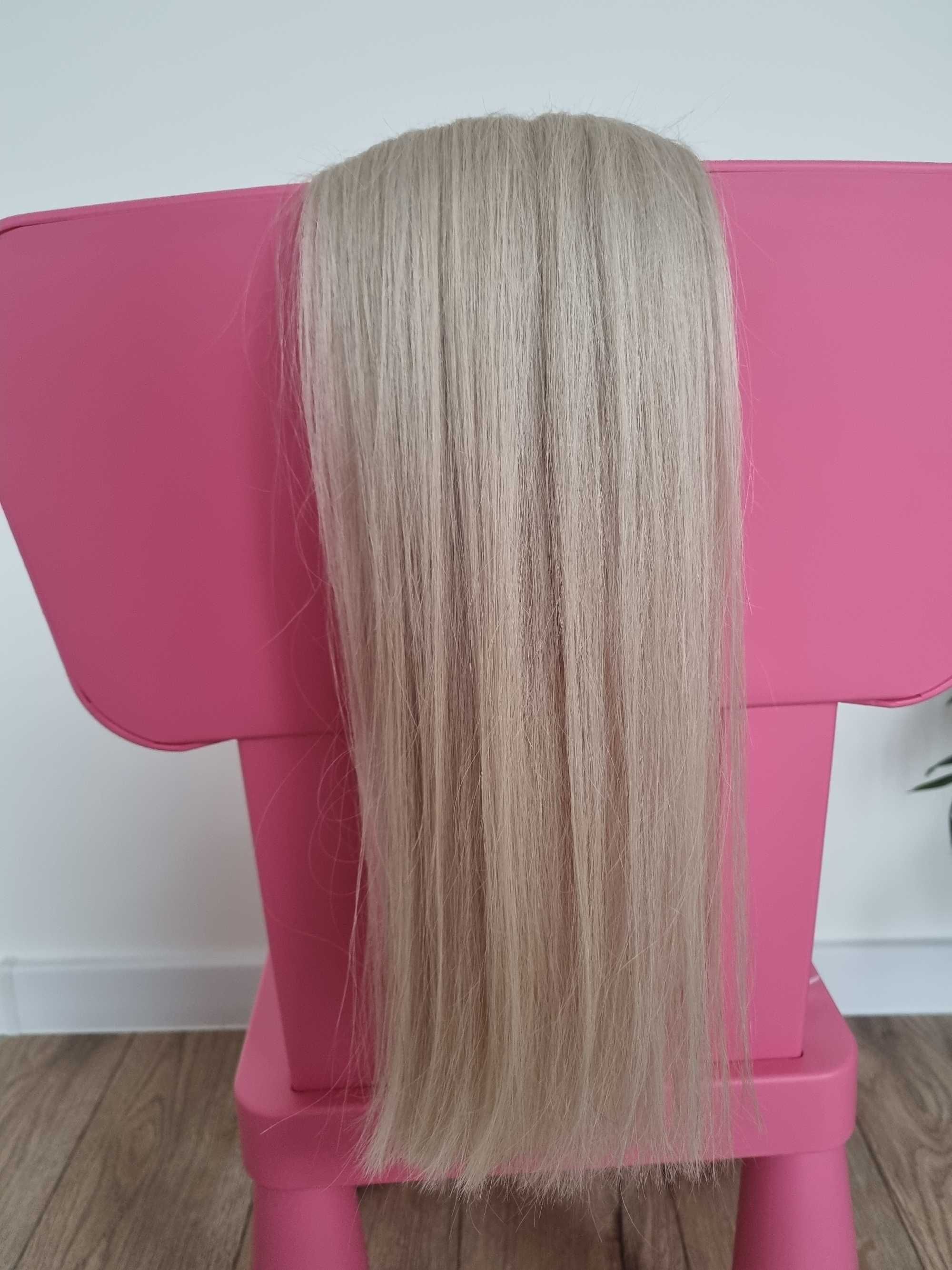 Włosy naturalne  farbowane   kitka 50 cm blond 100 gram.
