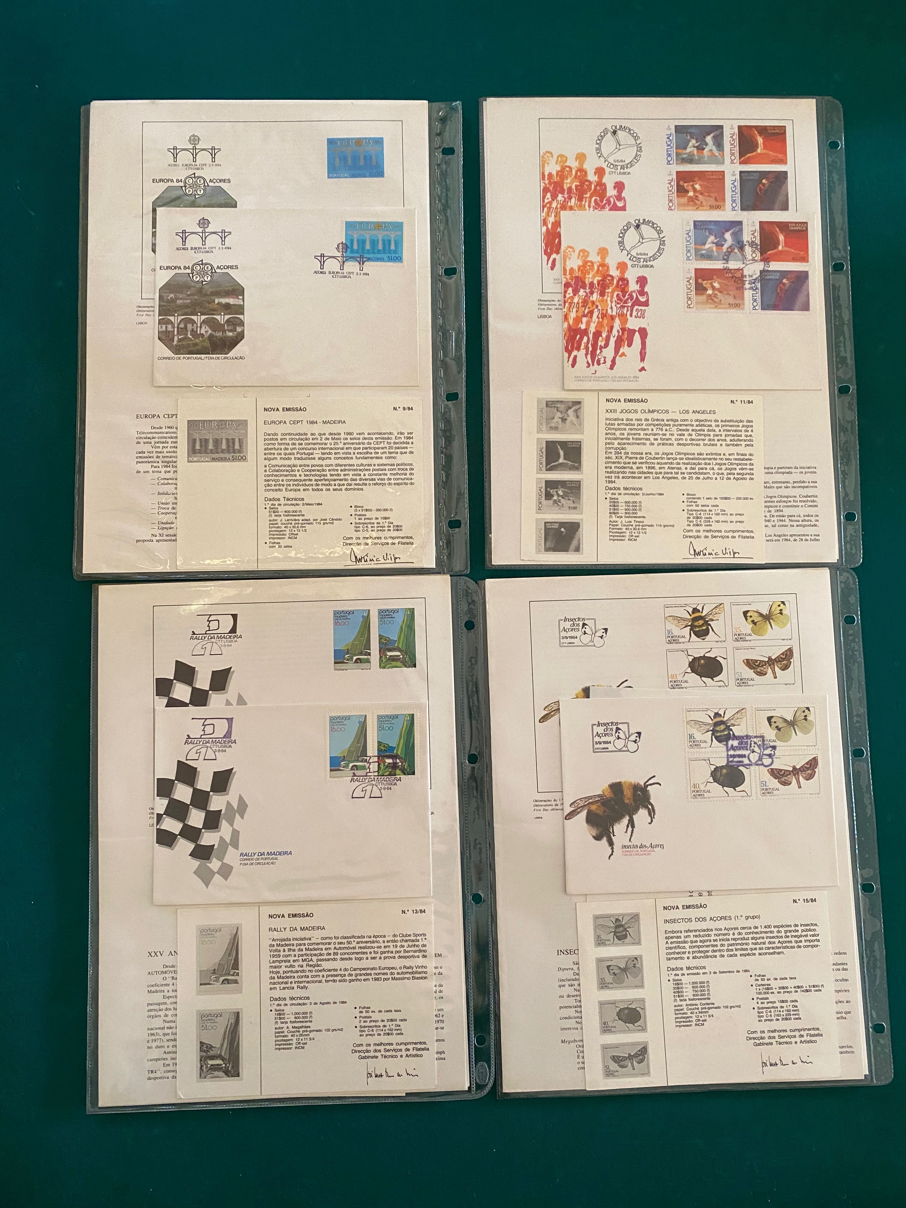 Sobrescritos de 1º dia de circulação dos CTT (FDC´S) - 1984