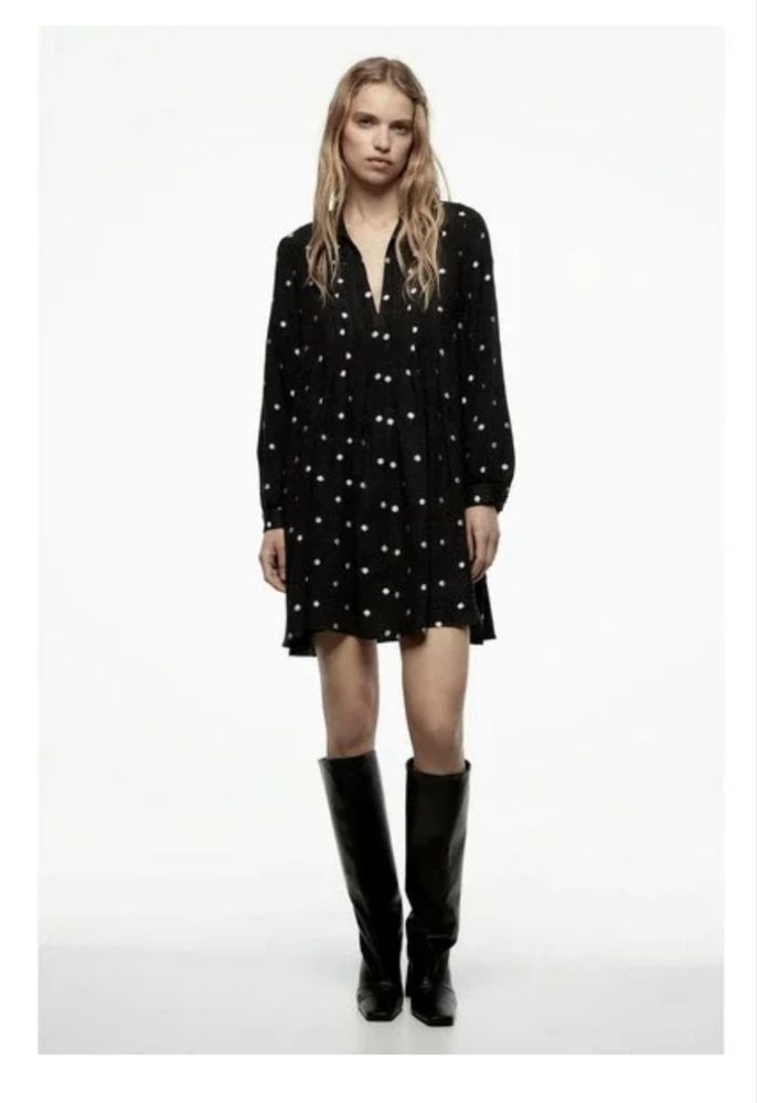 Платье zara в горошек