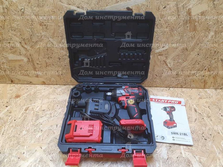 Гайковерт аккумуляторный START PRO SWK-21BL момент 420 Нм,