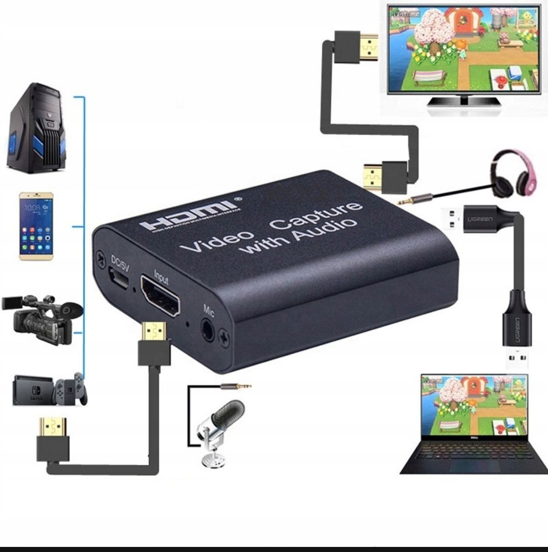 Grabber HDMI USB 3.0 PC nagrywarka obrazu HDCP OBS 4k60Hz