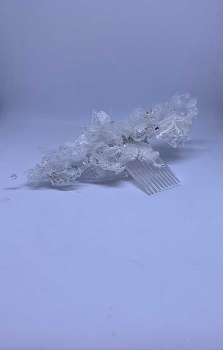 nowa kryształowa gałązka ślubna grzebyk średnia ozdoba boho romantyk