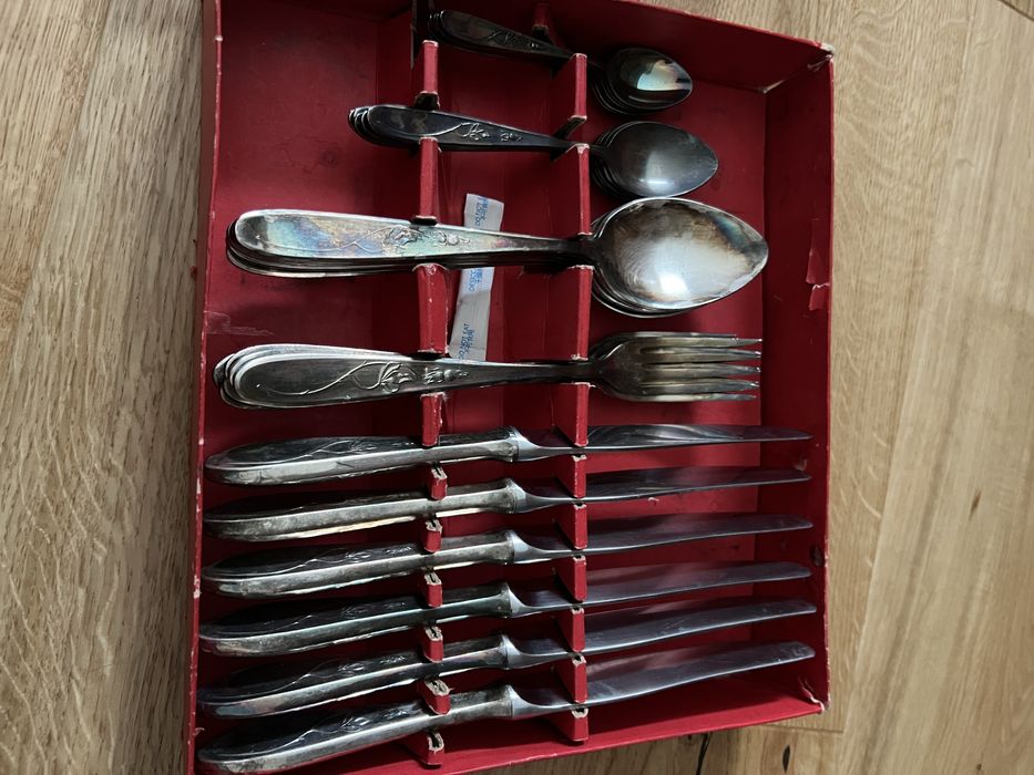 Sztućce hefra wzór angielski posrebrzane