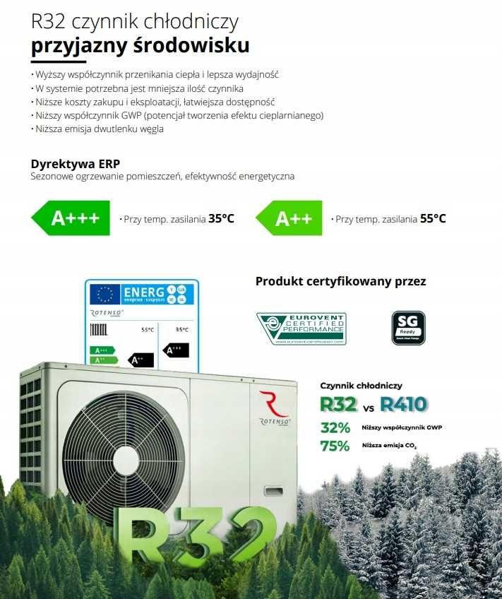 Pompa ciepła Rotenso AQM120X3 12 kW Monoblock Nowa Autoryzowany Salon