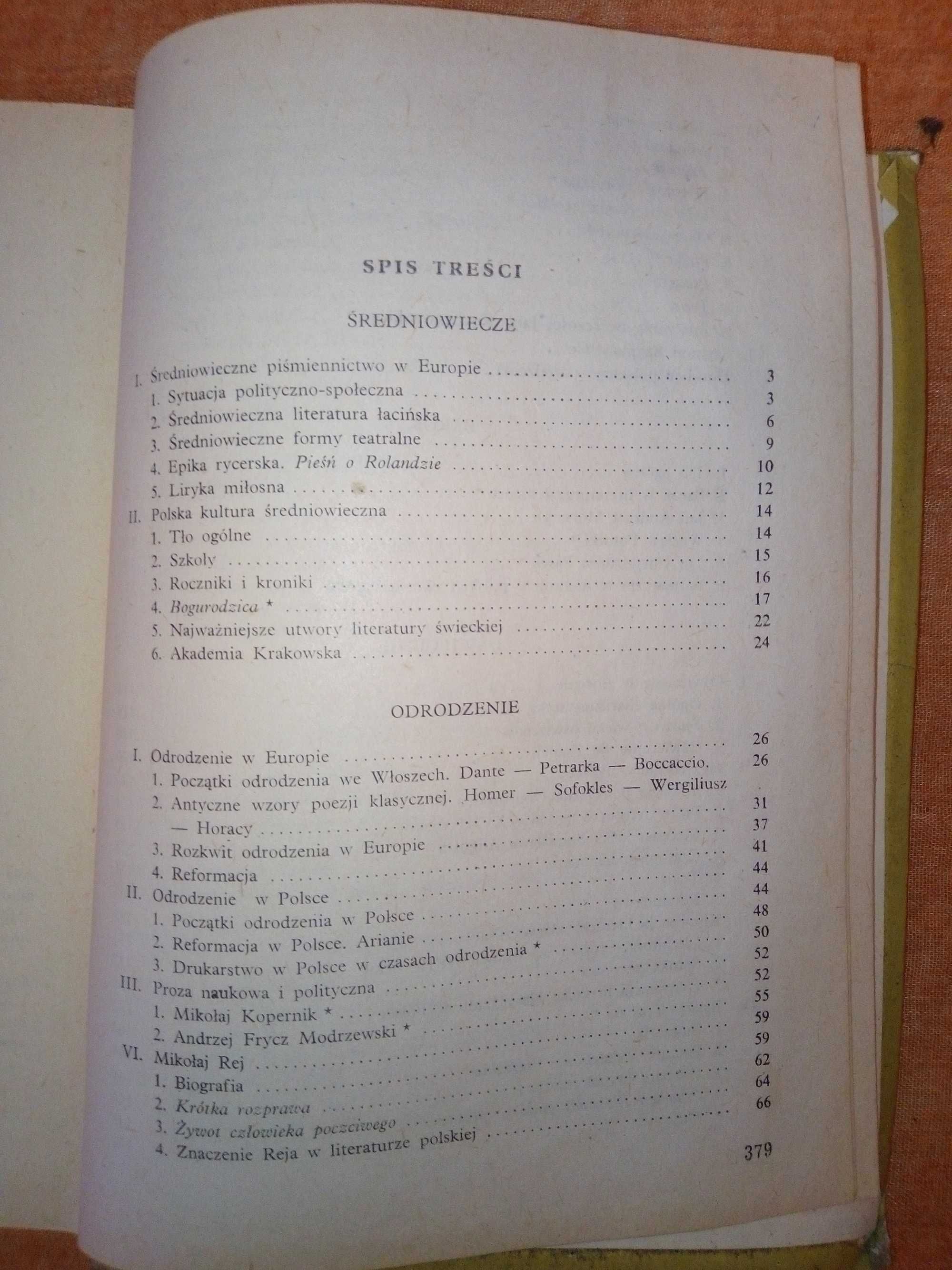 Literatura Polska do początku XIX wieku (1977) WSiP