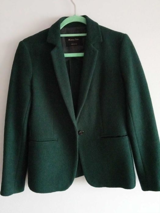 Marynarka z wełny lana cotta o kroju slim fit  Massimo Dutti r. 38