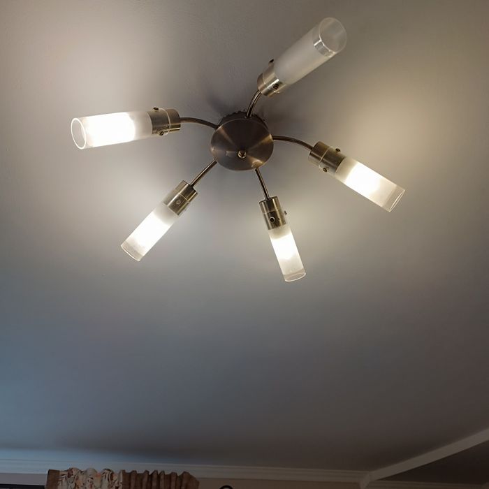 Люстра стельова Accento lighting Sakura 5xE14 антична латунь