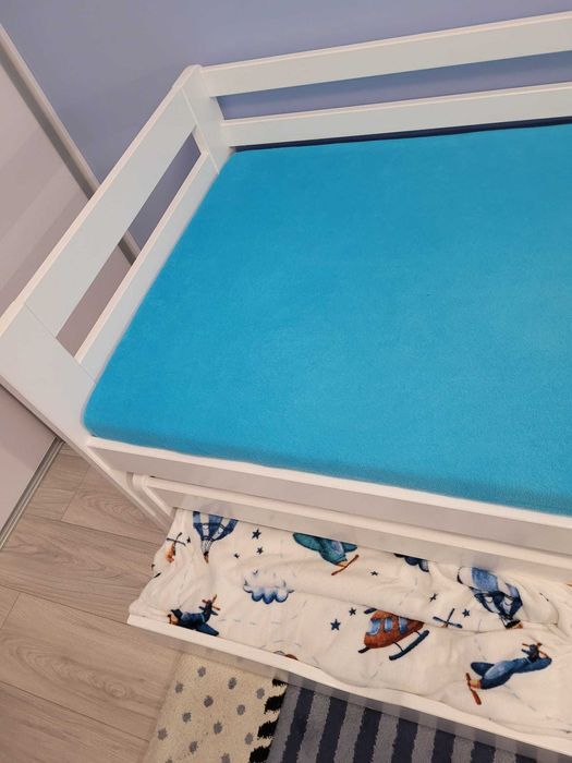 Łóżko drewniane, rozsuwane 2 osobowe z szufladami