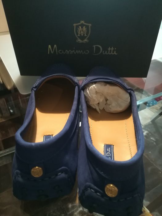 Mocasin Nobuck Azulina Massimo Dutti NOVOS Senhora Tam.41
