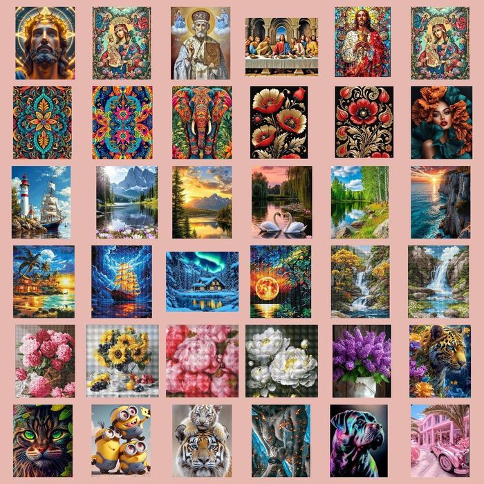 Алмазний живопис 15*20 см,30*40 см., 40*50 см., 40*40 см.