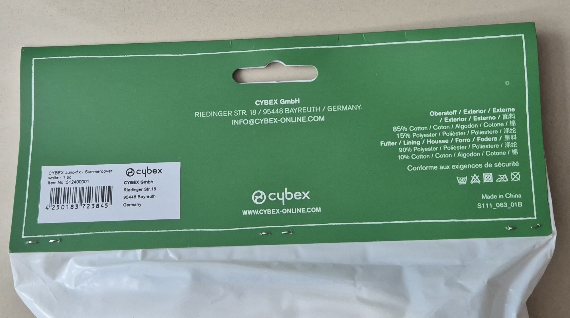 CYBEX - tapicerka letnia, pokrowiec do fotelika JUNO M-FIX,2-FIX BIAŁY