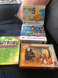 Zestaw gier edukacyjnych + puzzle i książka edukacyjna
