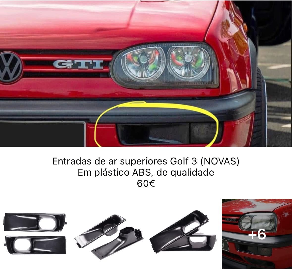 Peças NOVAS Golf 3 GTI / VR6 (Lip, Manete, Letring Fita Frisos Piscas)