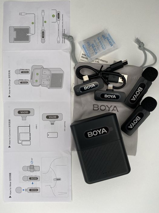 Петличка мікрофон Boya BY-V30 COMBO для iPhone/Android + зарядний кейс
