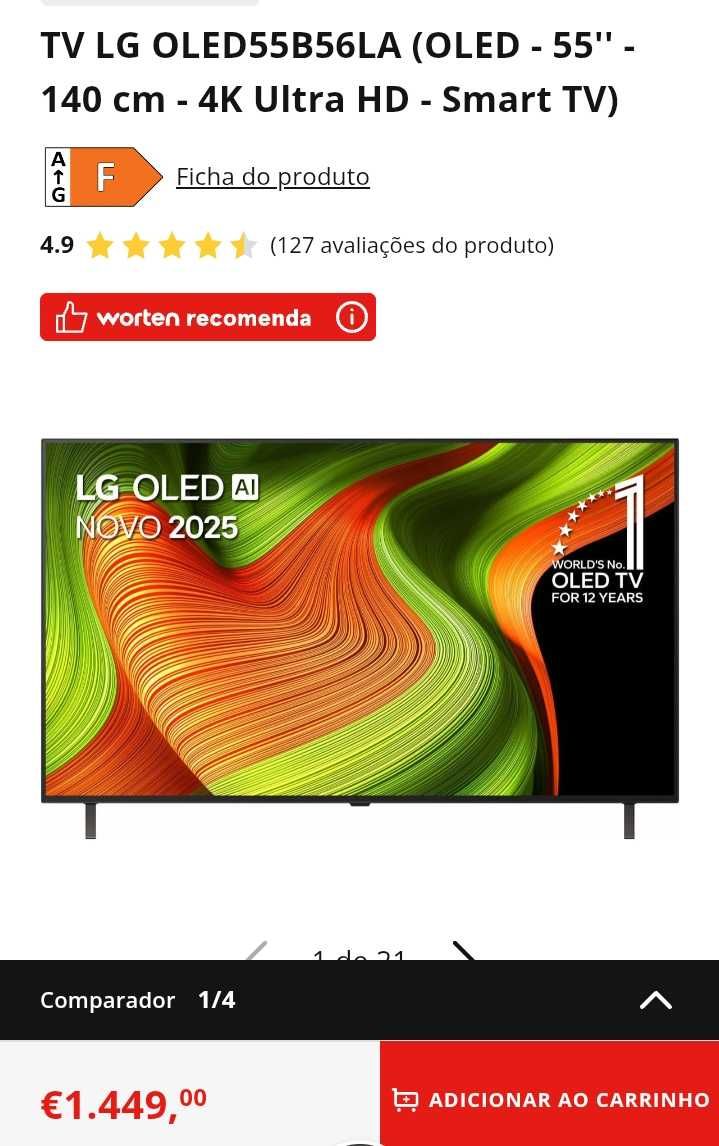 TV LG 55'' completamente Nova a um excelente preço