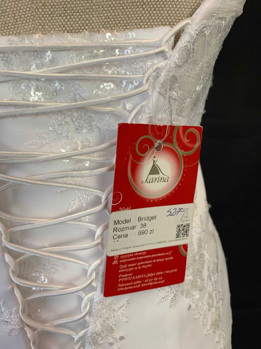 Nowa Krótka suknia ślubna Mini 38 M Gorset na Poprawiny Cywilny Sesję