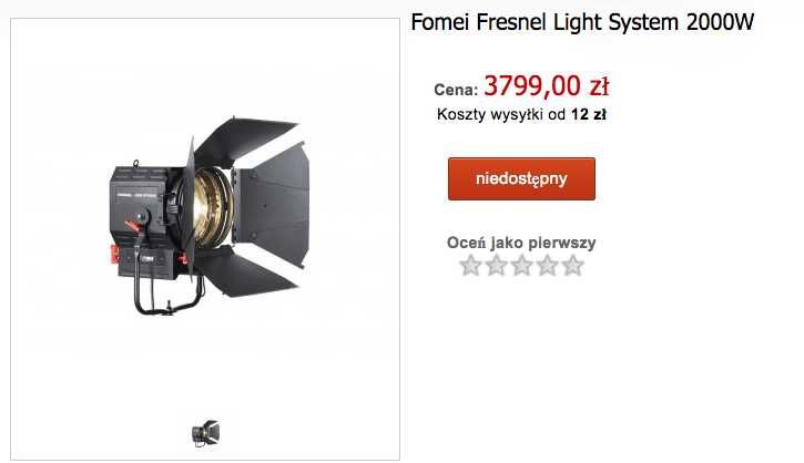 Lampy światła ciągłego Fomei z soczewką Fresnela  2x1000W oraz 1x2000W