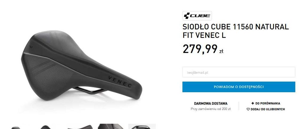 Siodełko Cube Natural Fit Venec Nowe