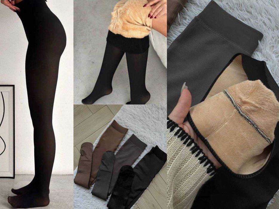 Теплі жіночі колготки з ефектом капронок колготи на хутрі зимові