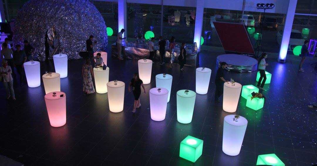 Mesas com iluminação led