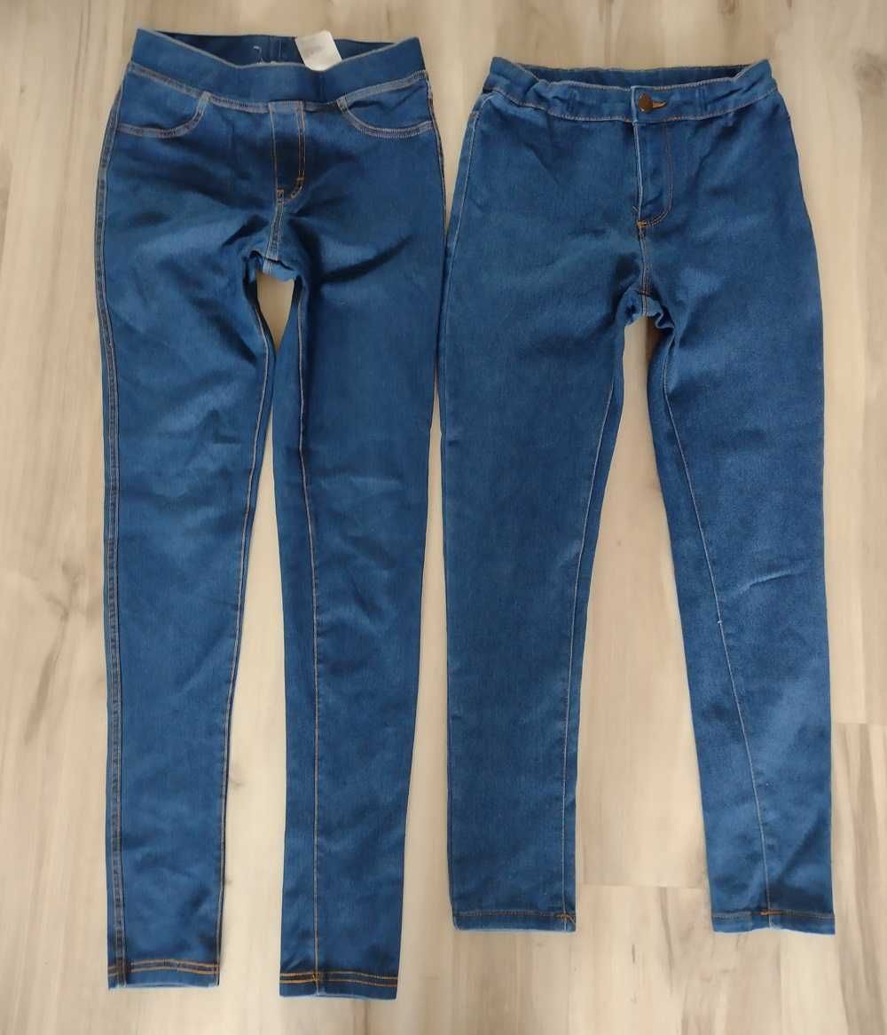 2 pary tregginsy/jeansy roz. 152 **H&M**