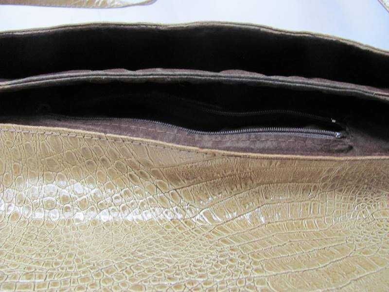 Genuine Leather Torebka włoska A4 biznesowa skóra retro vintage