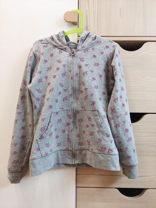 Bluza z kapturem zapinana na zamek 140 dres bawełniany kangurek