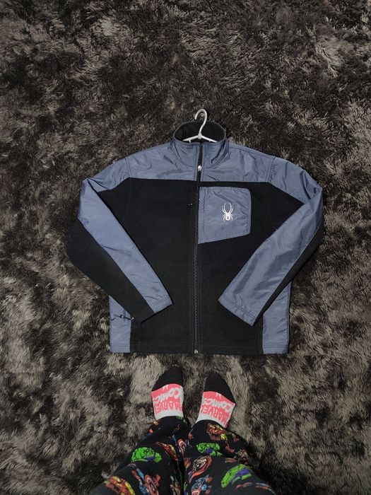 Потужна сіра фліска Spyder,нейлон,чоловіча флісова кофта,зіп спайдер