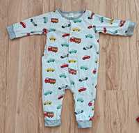 H&M 68 74 pajac piżama piżamka dla chłopca pojazdy