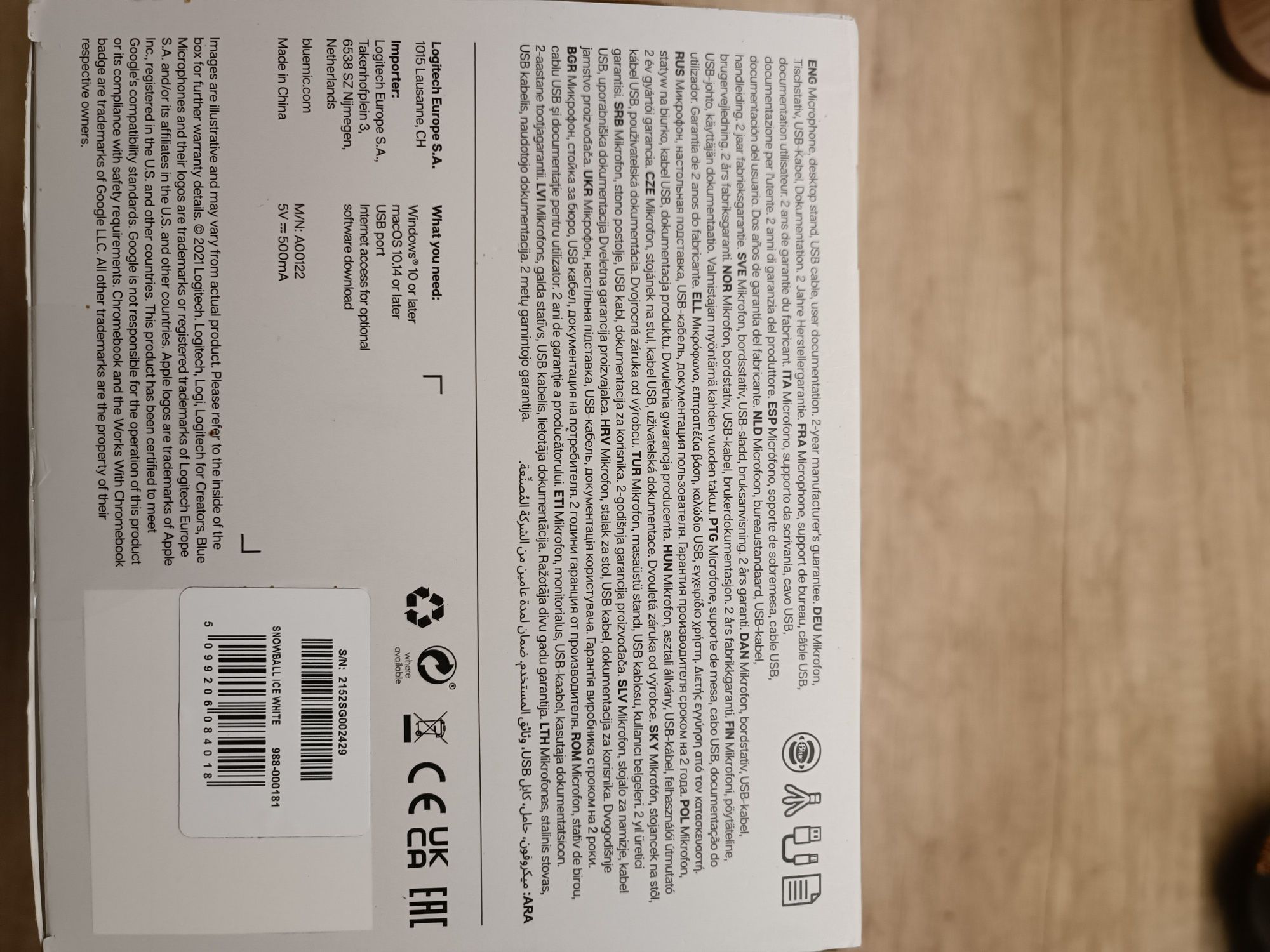 Mikrofon Logitech snowball ice blue nowy okazja
