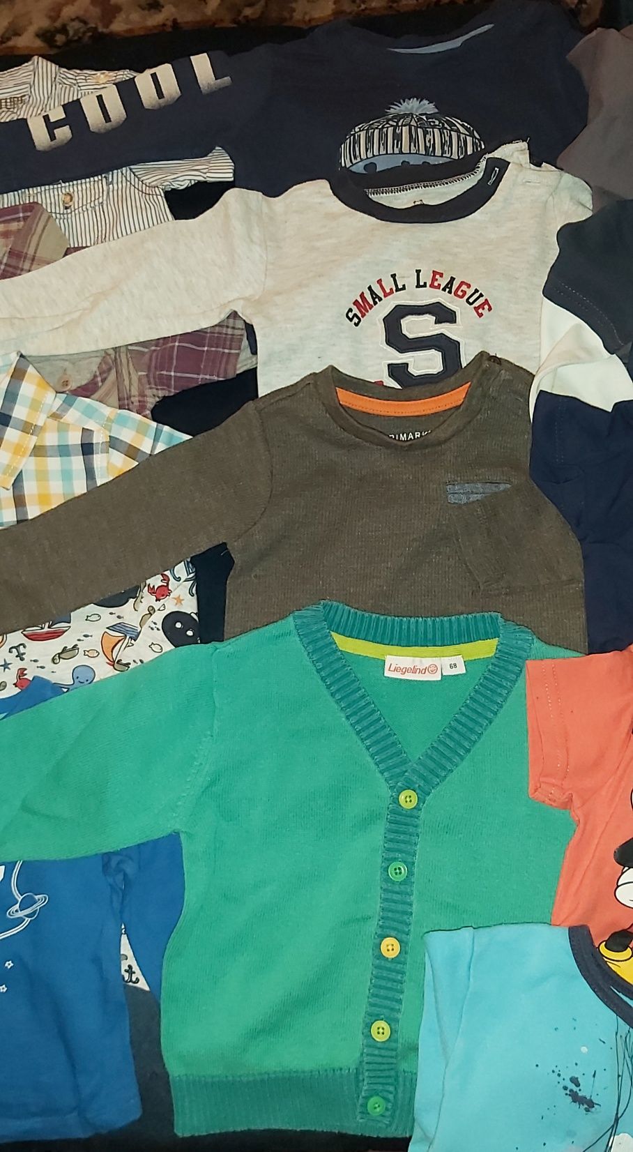 Ubranka dla chłopca, koszulki, 26 sztuk, sweterki, koszule rozm.62/68