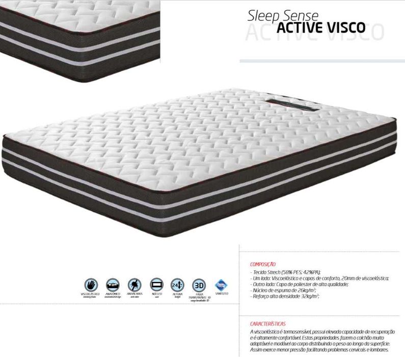 Colchões de Casal - Viscoelástico, Molas Ensacadas todas as medidas.