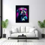 Plakat Obraz Buldog w okularach 40x60 cm Premium