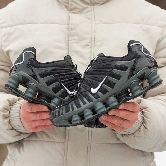 Унисекс черные кроссовки Nike Shox TL чорні кросівки найк шокс тл білі