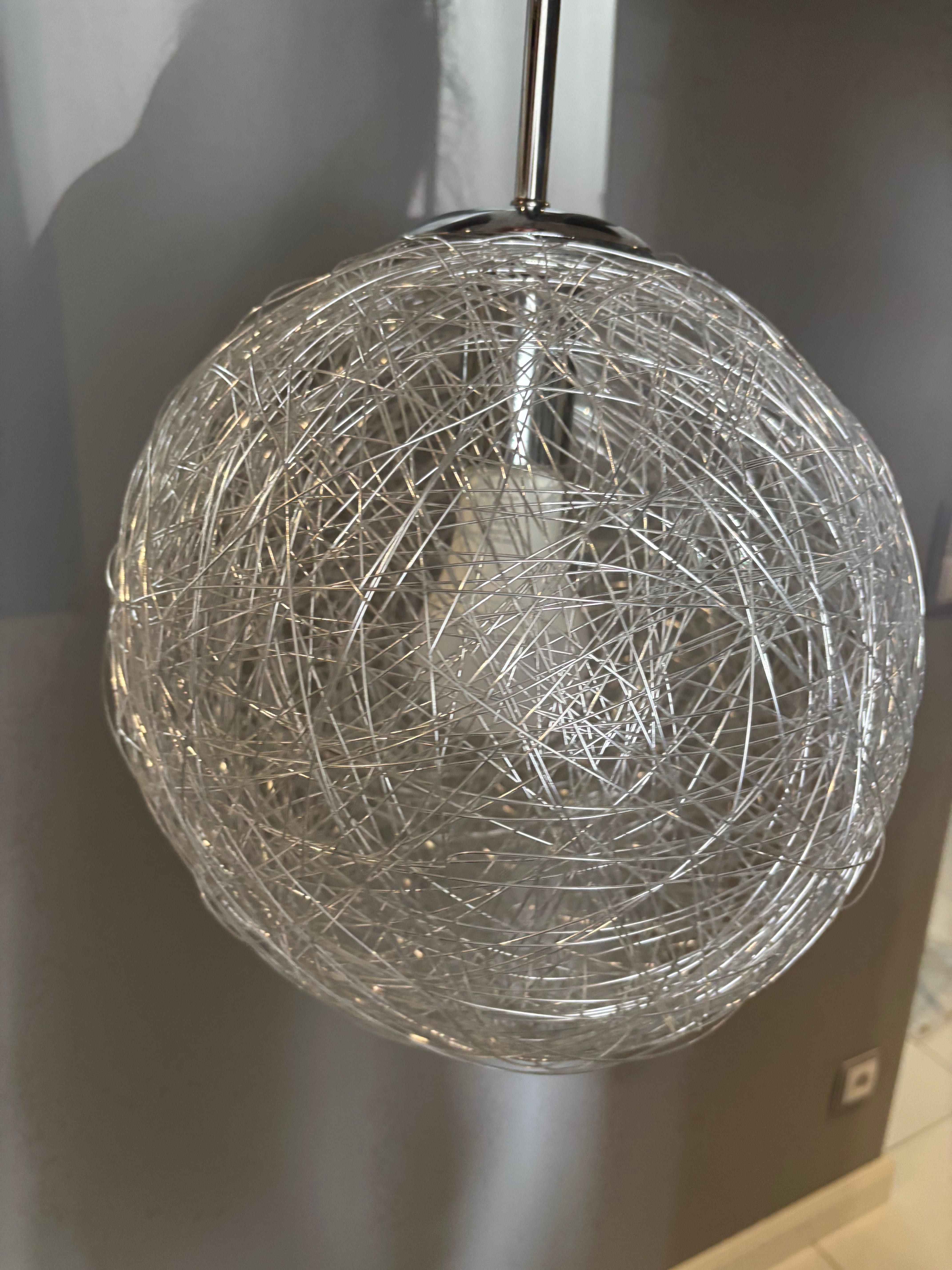 Lampa wisząca srebrna
